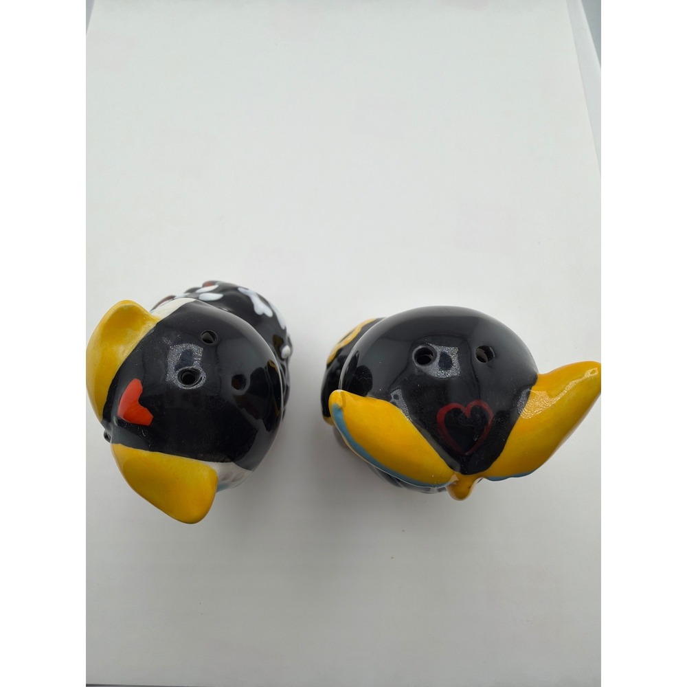 Day of the Dead Owl Salt Pepper Shakers Ceramic Sugar Skull Set - Picture 4 of 5